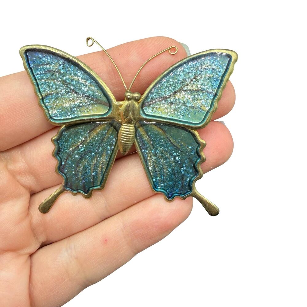 Vintage Jewelry Butterfly Brooch Blue Butterfly Pin